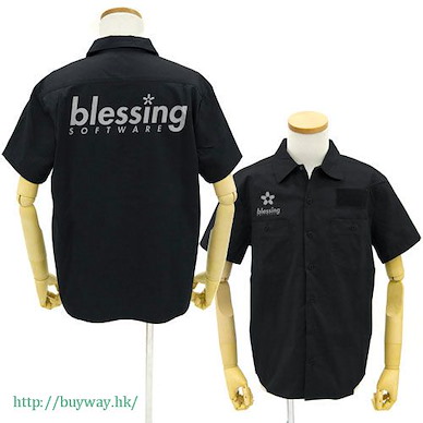 不起眼女主角培育法 (中碼)「blessing software」黑色 工作襯衫 blessing software Work Shirt / BLACK - M【Saekano: How to Raise a Boring Girlfriend】