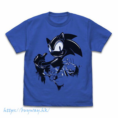 超音鼠 (細碼)「超音鼠」寶藍色 T-Shirt Sonic Wall Paint T-Shirt /ROYAL BLUE-S【Sonic the Hedgehog】