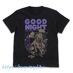 在魔王城說晚安 : 日版 (細碼)「栖夜公主 + 惡魔小熊」黑色 T-Shirt