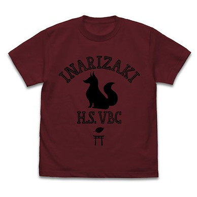 排球少年!! (細碼)「稻荷崎高校」排球部 酒紅色 T-Shirt Inarizaki High School Volleyball Club T-Shirt /BURGUNDY-S【Haikyu!!】