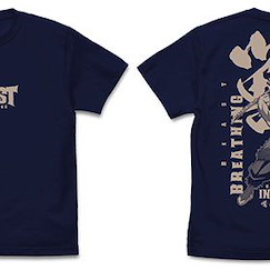 鬼滅之刃 (大碼)「嘴平伊之助」獣の呼吸 深藍色 T-Shirt Mugen Train Arc Beast Breathing Inosuke Hashibira T-Shirt /NAVY-L【Demon Slayer: Kimetsu no Yaiba】