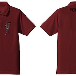 骷髏13 : 日版 (加大)「骷髏」刺繡 酒紅色 Polo Shirt
