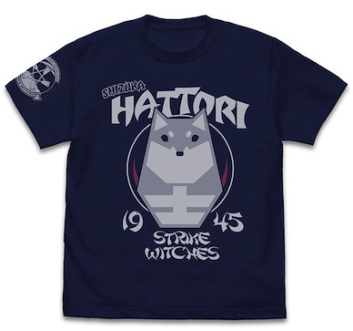 強襲魔女系列 (加大)「服部靜夏」第501統合戰鬥航空團 深藍色 T-Shirt 501st Joint Fighter Wing Shizuka Hattori Personal Mark T-Shirt /NAVY-XL【Strike Witches Series】