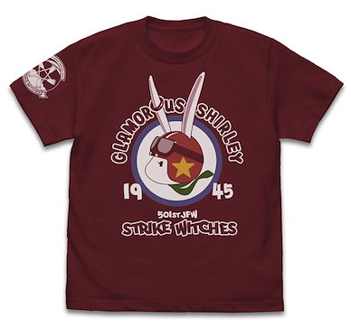 強襲魔女系列 (大碼)「夏洛特」第501統合戰鬥航空團 酒紅色 T-Shirt 501st Joint Fighter Wing Charlotte Personal Mark T-Shirt /BURGUNDY-L【Strike Witches Series】