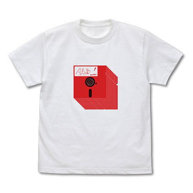 AliceSoft (アリスソフト) (中碼) 紅色磁片 白色 T-Shirt Red Floppy T-Shirt /WHITE-M【Alice Soft】