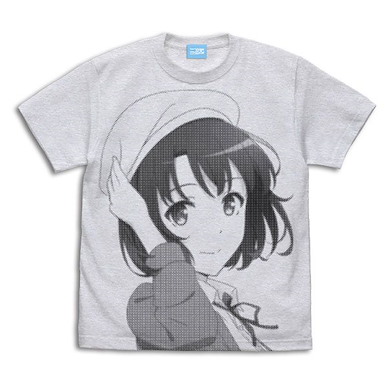 不起眼女主角培育法 (加大)「加藤惠」女主角 霧灰 T-Shirt Main Heroin Megumi Kato All Print T-Shirt /ASH-XL【Saekano: How to Raise a Boring Girlfriend】