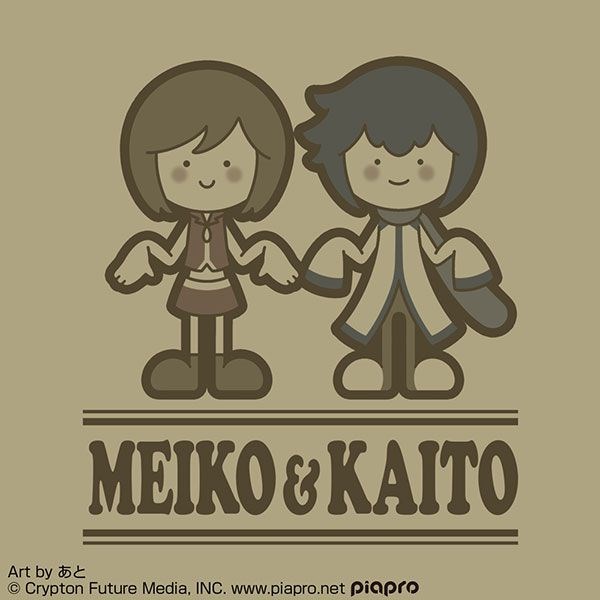 VOCALOID系列 : 日版 (加大)「KAITO + MEIKO」あと氏 深卡其色 T-Shirt