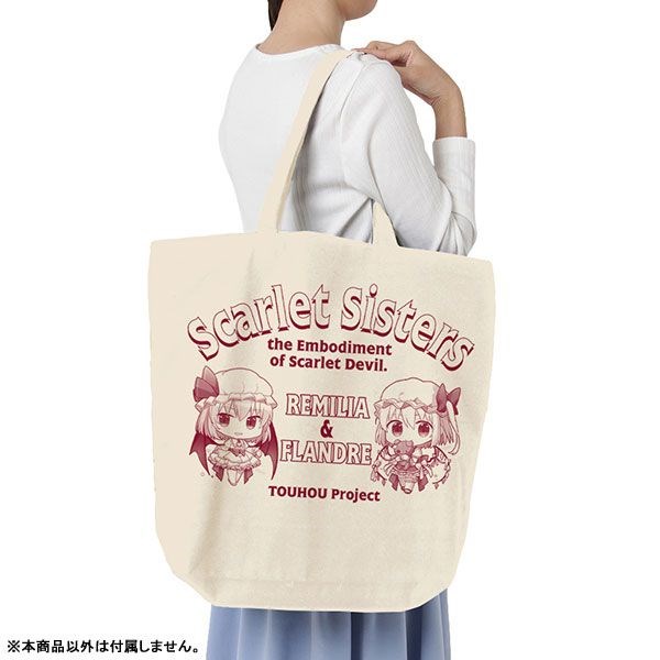 東方Project 系列 : 日版 「芙蘭朵露 + 蕾米莉亞」高渡あゆみ 插圖 米白 大容量 手提袋