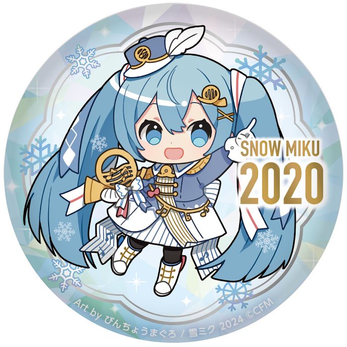 VOCALOID系列 : 日版 「初音未來」SNOW MIKU 2024 15周年紀念 2020 Ver. 76mm 徽章