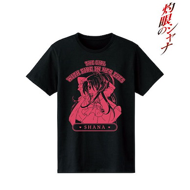 灼眼的夏娜 (細碼)「夏娜」黑色 男裝 T-Shirt Shana College T-Shirt (Men's S Size)【Shakugan no Shana】