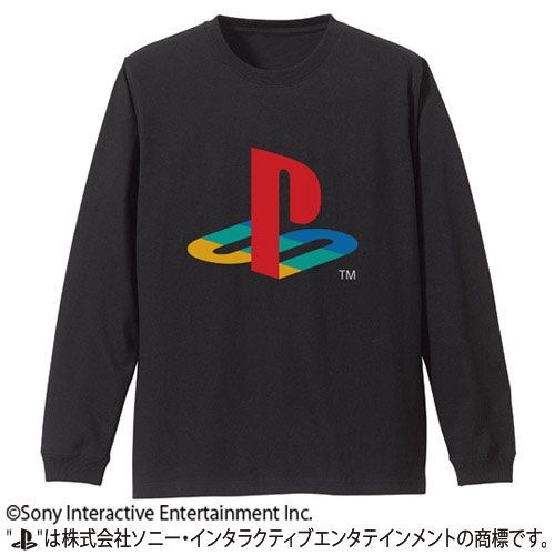 PlayStation : 日版 (細碼)「初代PlayStation」標誌 黑色 長袖 T-Shirt