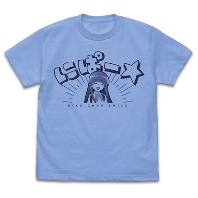 寒蟬鳴泣之時 (加大)「古手梨花」にぱー☆ 粉藍色 T-Shirt Nipa-* T-Shirt /SAX-XL【Higurashi When They Cry】