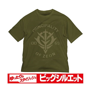 機動戰士高達系列 (加大)「自護公國」半袖 墨綠色 T-Shirt Zeon Big Silhouette T-Shirt /MOSS-XL【Mobile Suit Gundam Series】