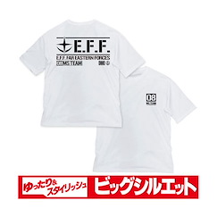 機動戰士高達系列 (大碼)「第08MS小隊 E.F.F.」半袖 白色 T-Shirt Big Silhouette T-Shirt /WHITE-L【Mobile Suit Gundam Series】