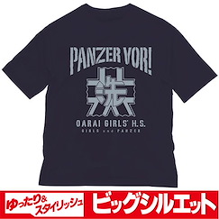 少女與戰車 (大碼)「縣立大洗女子學園」半袖 深藍色 T-Shirt Oarai Girls High School Big Silhouette T-Shirt /NAVY-L【Girls and Panzer】