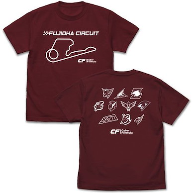 高智能方程式 (大碼)「富士岡賽車場」酒紅色 T-Shirt Fujioka Circuit T-Shirt /BURGUNDY-L【Future GPX Cyber Formula】