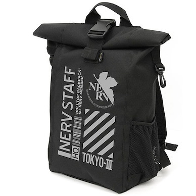 新世紀福音戰士 「EVANGELION」黑色 卷頂背囊 Nerv Roll-top Backpack【Neon Genesis Evangelion】