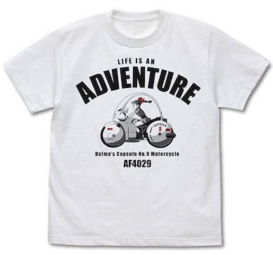 龍珠 (大碼)「布瑪」自行車 白色 T-Shirt Bulma's Motorcycle T-Shirt /WHITE-L【Dragon Ball】