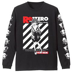 Re：從零開始的異世界生活 (大碼)「雷姆」街頭時尚 黑色 長袖 T-Shirt Rem Sleeve Rib Long Sleeve T-Shirt Street Fashion Ver./BLACK-L【Re:Zero】