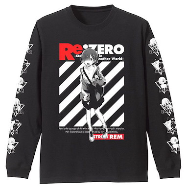 Re：從零開始的異世界生活 (加大)「雷姆」街頭時尚 黑色 長袖 T-Shirt Rem Sleeve Rib Long Sleeve T-Shirt Street Fashion Ver./BLACK-XL【Re:Zero】
