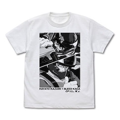 高智能方程式 (加大)「風見隼人 + 加賀」白色 T-Shirt Hayato Kazami & Bleed Kaga T-Shirt /WHITE-XL【Future GPX Cyber Formula】