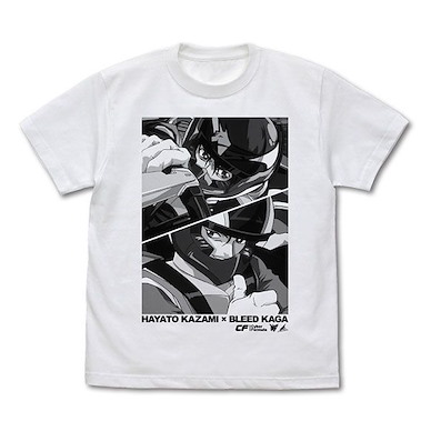 高智能方程式 (細碼)「風見隼人 + 加賀」白色 T-Shirt Hayato Kazami & Bleed Kaga T-Shirt /WHITE-S【Future GPX Cyber Formula】