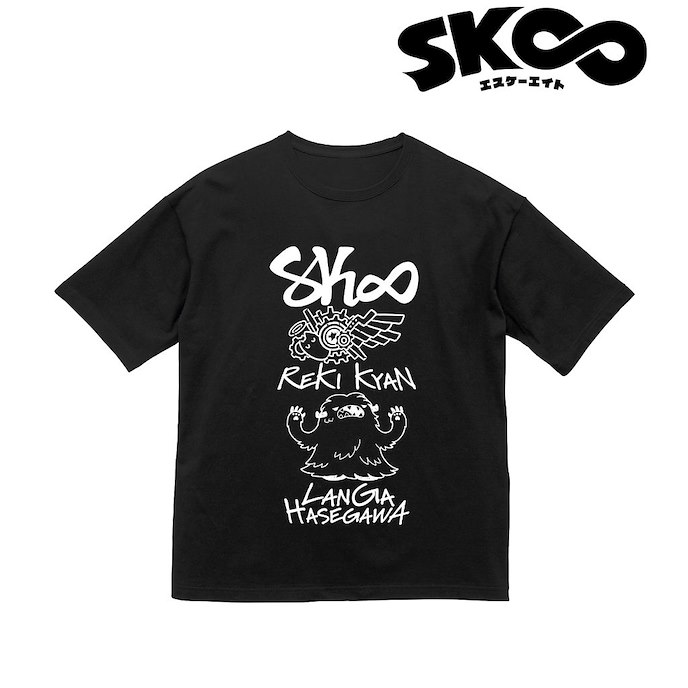SK∞ : 日版 (大碼)「曆 + 馳河藍加」半袖 黑色 T-Shirt