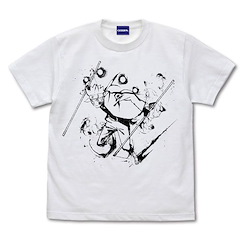 火影忍者系列 : 日版 (大碼)「漩渦鳴人」墨繪 Ver. 白色 T-Shirt