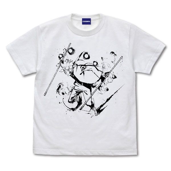 火影忍者系列 : 日版 (大碼)「漩渦鳴人」墨繪 Ver. 白色 T-Shirt