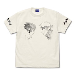 火影忍者系列 : 日版 (大碼)「漩渦鳴人 + 宇智波佐助」香草白 T-Shirt