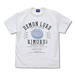關於我轉生變成史萊姆這檔事 (大碼)「莉姆露」史萊姆笑容 白色 T-Shirt Rimuru-sama College T-Shirt /WHITE-L【That Time I Got Reincarnated as a Slime】
