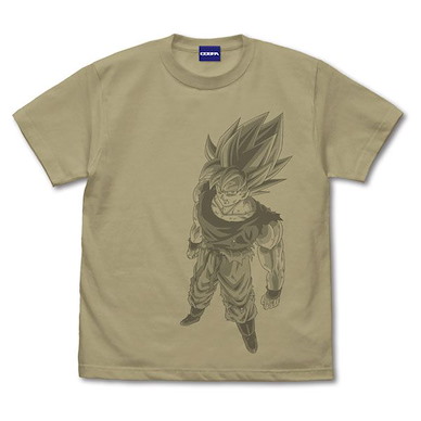 龍珠 (加大)「孫悟空」超級撒亞人 深卡其色 T-Shirt Super Saiyan Son Goku T-Shirt /SAND KHAKI-XL【Dragon Ball】