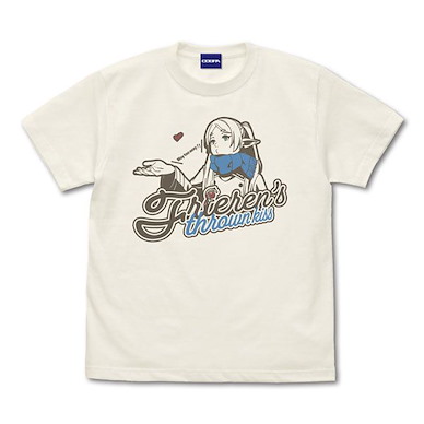 葬送的芙莉蓮 (大碼)「芙莉蓮」飛吻 香草白 T-Shirt Frieren Blowing a Kiss T-Shirt /VANILLA WHITE-L【Frieren】