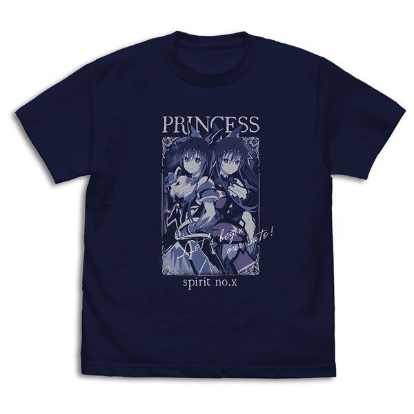 約會大作戰 : 日版 (加大)「夜刀神十香」識別名〈公主〉深藍色 T-Shirt