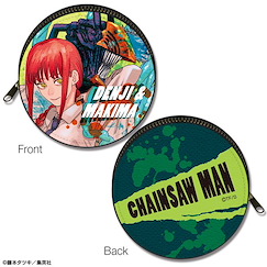 鏈鋸人 「電次 + 瑪奇瑪」圓形皮革收納包 Marutto Leather Case Design 05 (Denji & Makima)【Chainsaw Man】