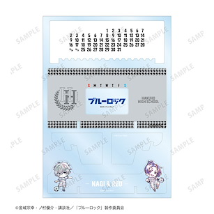 BLUE LOCK 藍色監獄 「凪誠士郎 + 御影玲王」Ani-Art 亞克力枱座萬年曆 Nagi Seishiro & Mikage Reo Deformed Ani-Art Desktop Acrylic Calendar【Blue Lock】