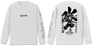 鬼滅之刃 (加大)「竈門炭治郎」長袖 白色 T-Shirt Tanjiro Kamado Ribbed Long Sleeve T-Shirt /WHITE-XL【Demon Slayer: Kimetsu no Yaiba】