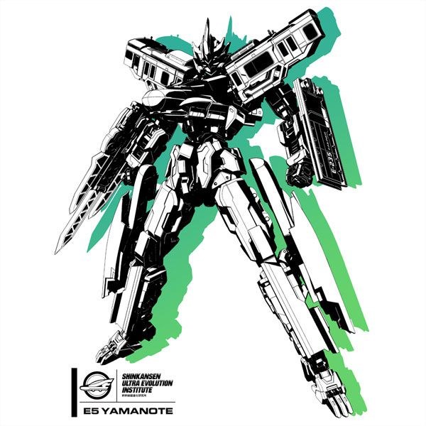 新幹線變形機器人Shinkalion : 日版 (加大)「E5隼號」白色 T-Shirt