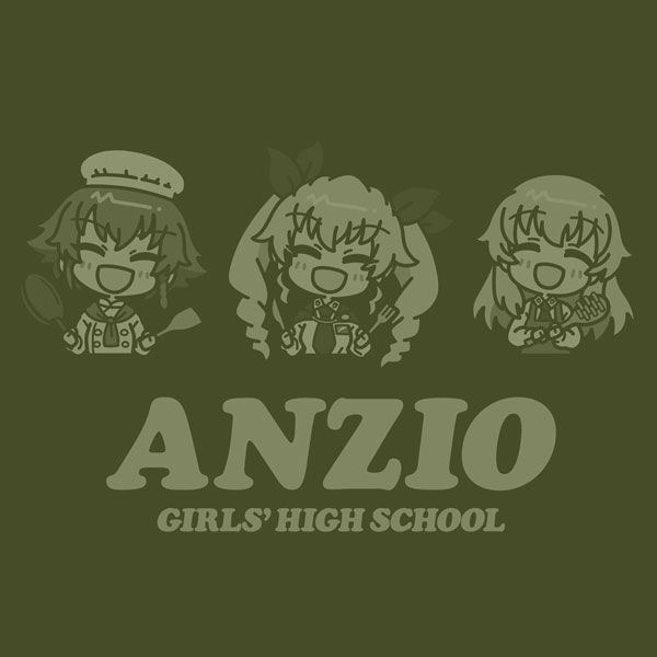 少女與戰車 : 日版 (大碼)「安齊奧高中」墨綠色 T-Shirt