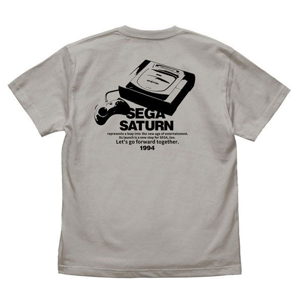 世嘉土星 : 日版 (中碼)「SEGA SATURN」淺灰 T-Shirt