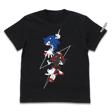 超音鼠 (大碼)「超音鼠 + Shadow the Hedgehog」黑色 T-Shirt SONIC & SHADOW T-Shirt /BLACK-L【Sonic the Hedgehog】