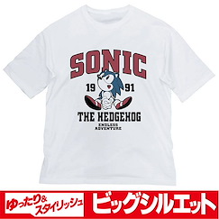 超音鼠 (大碼)「超音鼠」半袖 白色 T-Shirt Classic Sonic Big Silhouette T-Shirt /WHITE-L【Sonic the Hedgehog】