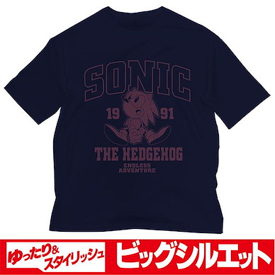 超音鼠 (大碼)「超音鼠」半袖 深藍色 T-Shirt Classic Sonic Big Silhouette T-Shirt /NAVY-L【Sonic the Hedgehog】
