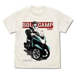 搖曳露營△ (細碼)「志摩凜」三輪摩托車 香草白 T-Shirt Rin Shima and 3-wheel Scooter T-Shirt /VANILLA WHITE-S【Laid-Back Camp】