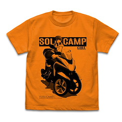 搖曳露營△ (中碼)「志摩凜」三輪摩托車 橙色 T-Shirt Rin Shima and 3-wheel Scooter T-Shirt /ORANGE-M【Laid-Back Camp】