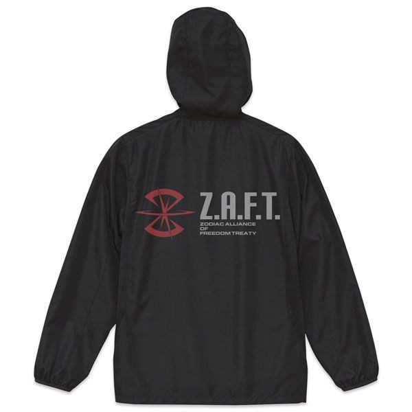 機動戰士高達系列 : 日版 (大碼)「Z.A.F.T.」黑色 連帽拉鏈外套