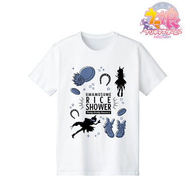賽馬娘Pretty Derby (中碼)「米浴」LineArt 女裝 白色 T-Shirt TV Anime Rice Shower Line Art T-Shirt Ladies' M【Uma Musume Pretty Derby】