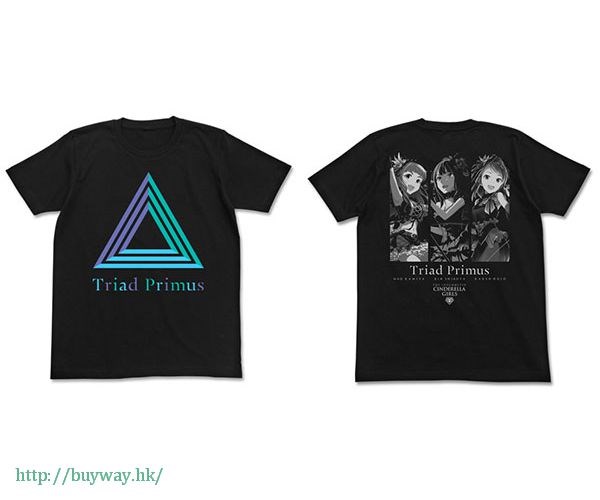 偶像大師 灰姑娘女孩 : 日版 (加大)「Triad Primus」黑色 T-Shirt