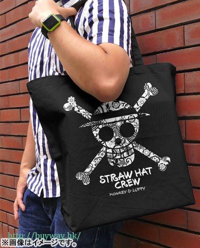 海賊王 : 日版 「Straw Hat Skull」黑色 大容量 手提袋