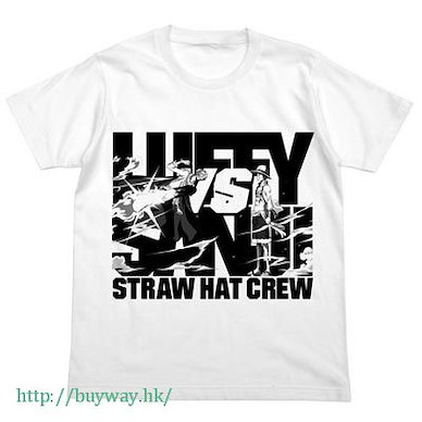 海賊王 (大碼)「路飛 + 山治」白色 T-Shirt Luffy VS Sanji T-Shirt / WHITE - L【ONE PIECE】